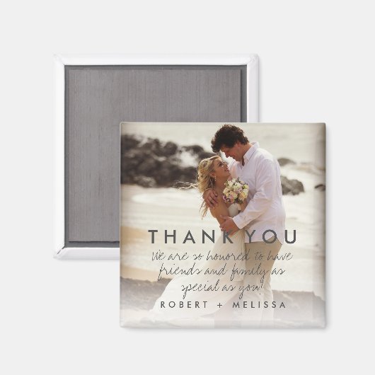 Bruiloft foto dank u bericht gunst magneet (Voorkant / Achterkant)