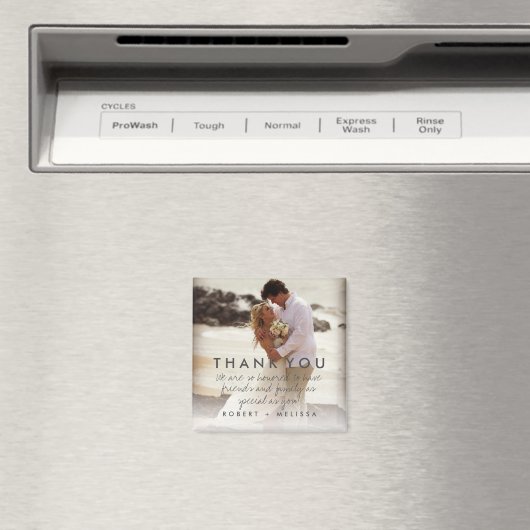 Bruiloft foto dank u bericht gunst magneet (Insitu (Vaatwasser))