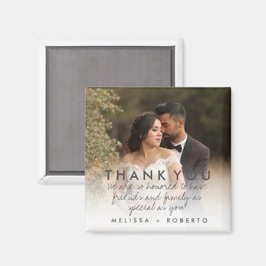 Bruiloft foto dank u bericht magneet (Voorkant / Achterkant)