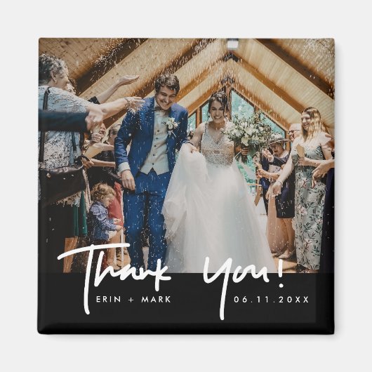 Bruiloft foto dank u gunst magneet (Voorkant)
