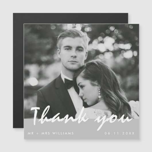 Bruiloft foto dank u magneet (Voorkant / Achterkant)