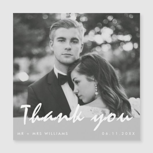 Bruiloft foto dank u magneet (Voorkant)