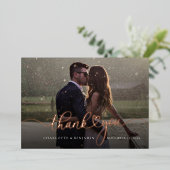 Bruiloft foto dank u Roos goudfolie Kaart (Staand Voorkant)