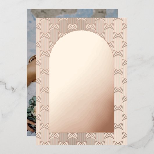 Bruiloft foto geometrisch folie uitnodiging (Voorkant / Achterkant)