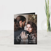 Bruiloft foto gevouwen dank u notitiekaartje (Voorkant)