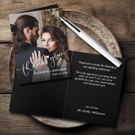 Bruiloft foto gevouwen dank u notitiekaartje
