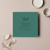 Bruiloft foto hand geletterd dank u notitiekaartje