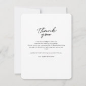 Bruiloft foto handgeschreven dank u notitiekaartje (Achterkant)