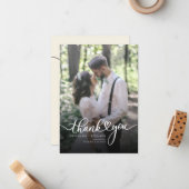 Bruiloft foto handgeschreven dank u notitiekaartje (Voorkant / Achterkant in situ)