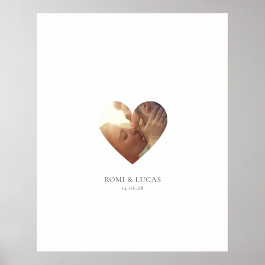 Bruiloft Foto Hart Gastenboek Alternatief Poster (Voorkant)