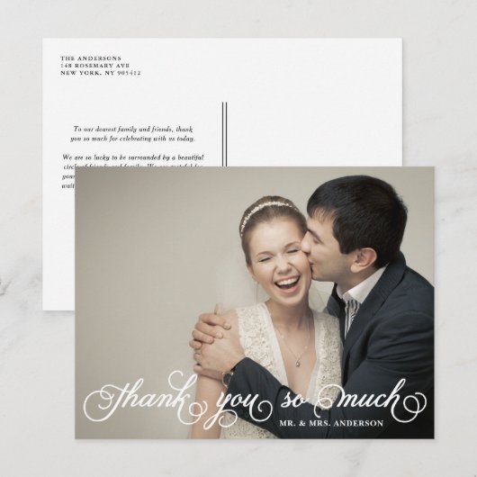  bruiloft foto Hartelijk dank Briefkaart (Voorkant / Achterkant)