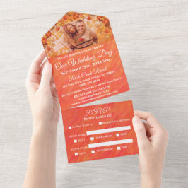 Bruiloft-Foto Herfst Vibes-Herfst stijl- All In One Uitnodiging