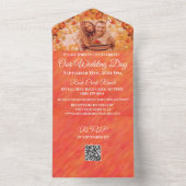 Bruiloft-Foto Herfst Vibes-Herfst stijl- All In One Uitnodiging (Binnen)