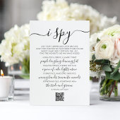 Bruiloft Foto Hunt Spel I Spy Game QR Code Kaart Notitiekaartje