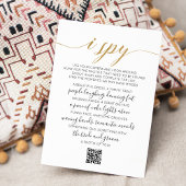 Bruiloft Foto Hunt Spel I Spy Game QR Code Kaart Notitiekaartje