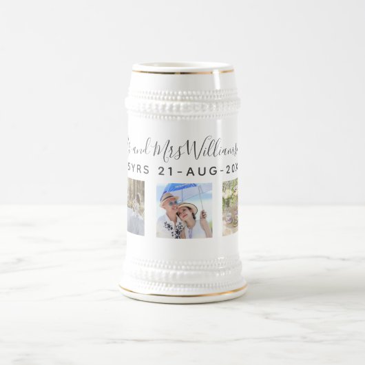 Bruiloft Foto Jubileum Gift - Gepersonaliseerd Bierpul (Center)