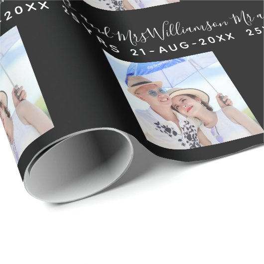 Bruiloft Foto Jubileum Gift - Gepersonaliseerd Cadeaupapier (Rol Hoek)