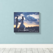 Bruiloft FOTO Keepsake LIEFDE + Namen Canvas Afdruk (Insitu (Houten vloer))