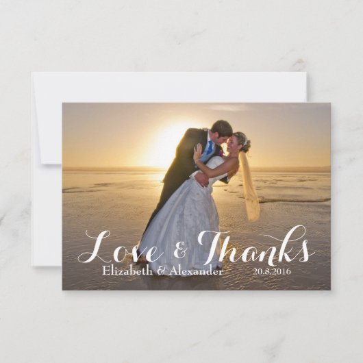 Bruiloft Foto liefde Dank u Bedankkaart (Voorkant)