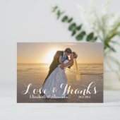 Bruiloft Foto liefde Dank u Bedankkaart (Staand voorkant)