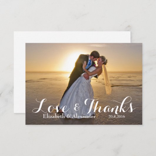 Bruiloft Foto liefde Dank u Bedankkaart (Voorkant / Achterkant)