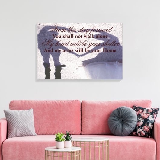 Bruiloft foto lijst canvas afdruk (Insitu (Woonkamer))