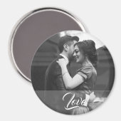 Bruiloft foto magneet met tekst Liefde (Voorkant / Achterkant)