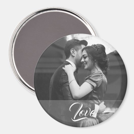 Bruiloft foto magneet met tekst Liefde (Voorkant / Achterkant)