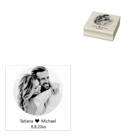 Bruiloft foto opslaan van de datum rubberstempel (Gestempeld)