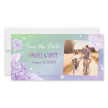 Bruiloft Foto Opslagkaart met Hydrangea in de avon