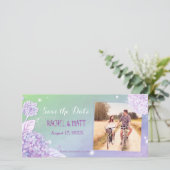 Bruiloft Foto Opslagkaart met Hydrangea in de avon Save The Date (Staand voorkant)