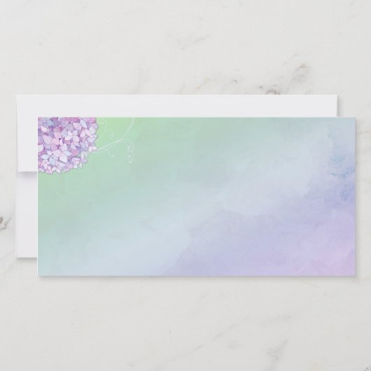 Bruiloft Foto Opslagkaart met Hydrangea in de avon Save The Date (Achterkant)