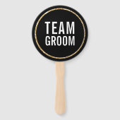 BRUILOFT FOTO PROP modern zwart wit goud Handwaaier (Voorkant)