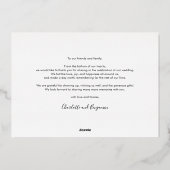 Bruiloft Foto Roos Gouden Folie Script Dank u Kaar Uitnodiging (Achterkant)