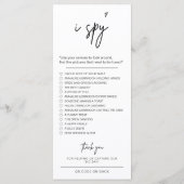 bruiloft foto uitdaging Ik spion bruiloft spel kaa Menu (Achterkant)