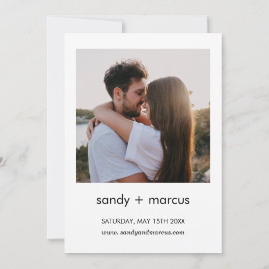 Bruiloft Foto Uitnodiging Boho Dusty Roos Bloemen (Achterkant)