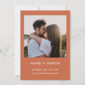 Bruiloft foto uitnodiging Boho hart terracotta (Achterkant)