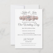 Bruiloft foto uitnodiging-pastel roze droom- kaart (Achterkant)