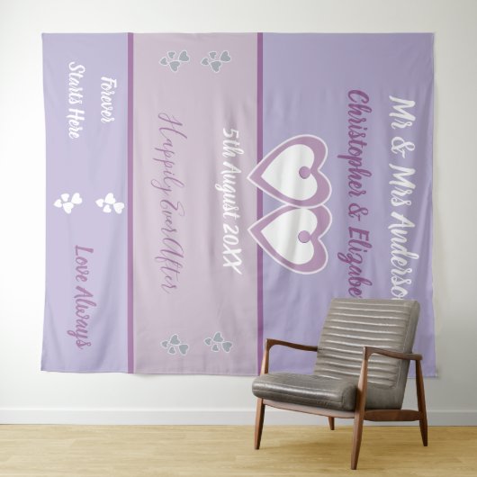 Bruiloft fotocabine Achtergrond lavendel en lila Wandkleed (In Situ (horizontaal))
