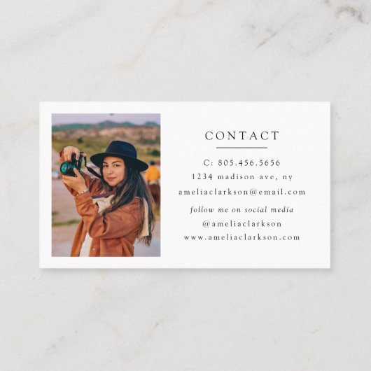 Bruiloft Fotograaf Waterverf Camera Visitekaartje (Achterkant)