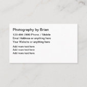 Bruiloft Fotografie Services Two Side BusinessCard Visitekaartje (Achterkant)