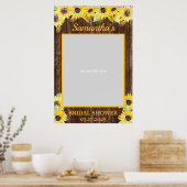 Bruiloft Fotolijstje met Zonnebloemen als Bruidsme Poster (Keuken)