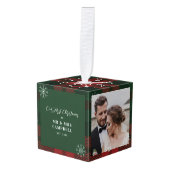 Bruiloft foto's Koppels Eerste Kerstmis Plaid Decoratie (Voorkant hoekig)