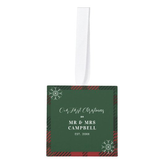 Bruiloft foto's Koppels Eerste Kerstmis Plaid Decoratie (Voorkant)