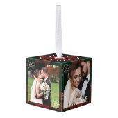 Bruiloft foto's Koppels Eerste Kerstmis Plaid Decoratie (Achter hoekig)