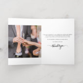 Bruiloft foto's met de hand beletterd dank u goud folie wenskaart (Binnenlaag)