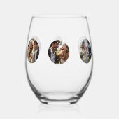 Bruiloft foto's Zwart Typografie Wijnglas Zonder Voet (Achterkant)