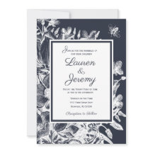 Bruiloft Franse boerderij Floral Navy & White