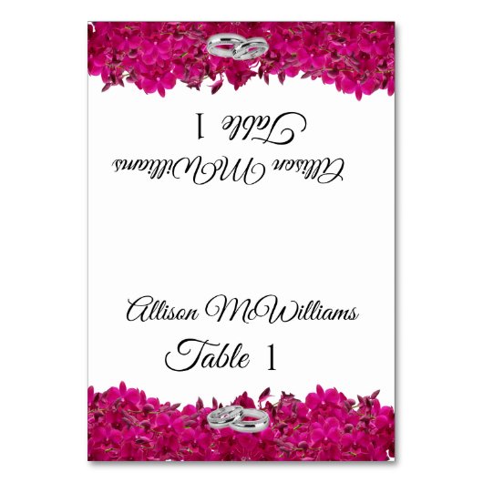 Bruiloft-Fuchsia orchideeën wit- Kaart (Voorkant)