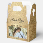 Bruiloft Gable Favor Box - Gouden Glitter Bedankdoosjes (Geopend)